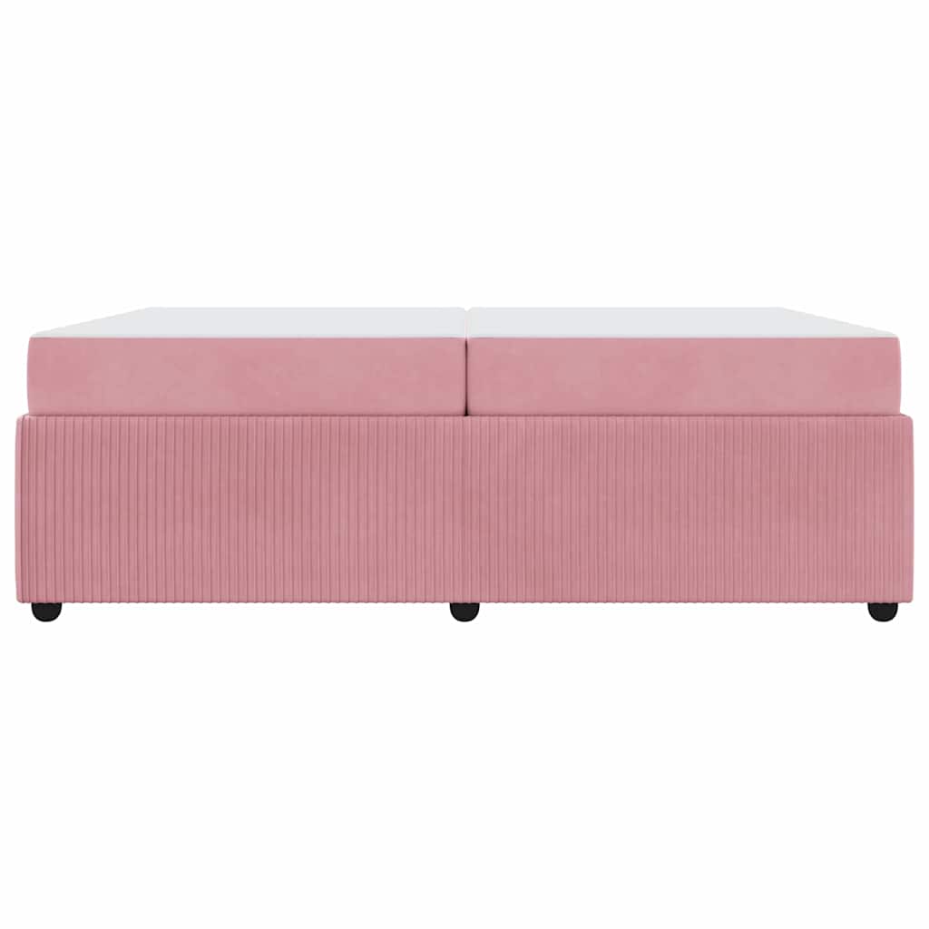 Struttura del letto con materasso Rosa 200 x 200 cm Tessuto