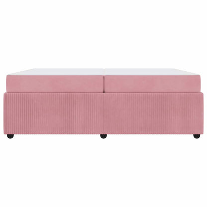 Struttura del letto con materasso Rosa 200 x 200 cm Tessuto