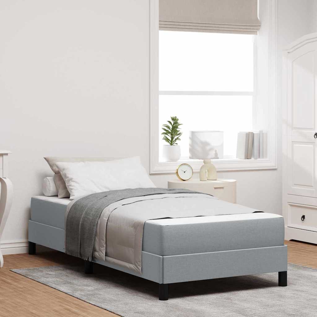 Letto a molle con materasso Grigio chiaro 80 x 200 cm Tessuto
