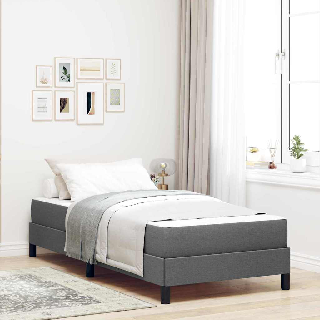 Letto a molle con materasso Grigio scuro 90 x 190 cm Tessuto