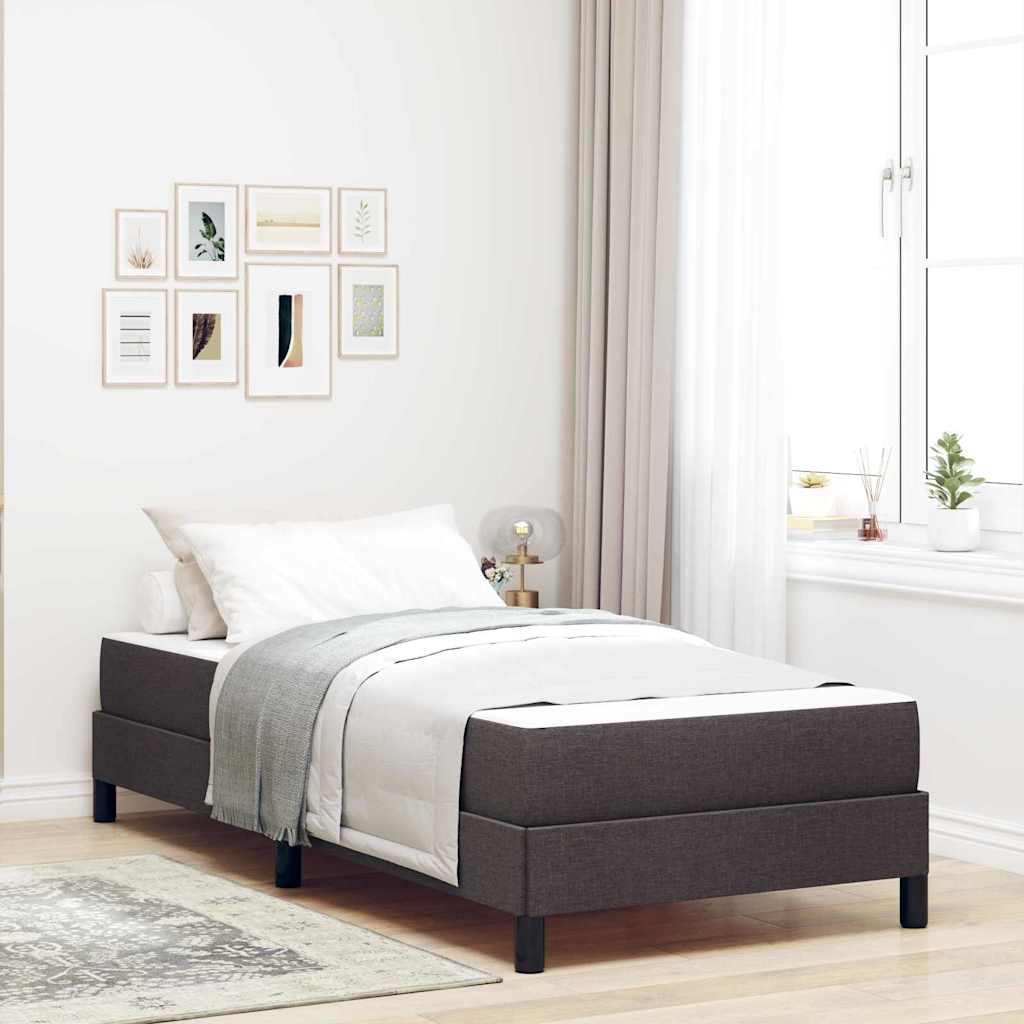 Letto a molle con materasso Marrone Scuro 90 x 190 cm Tessuto