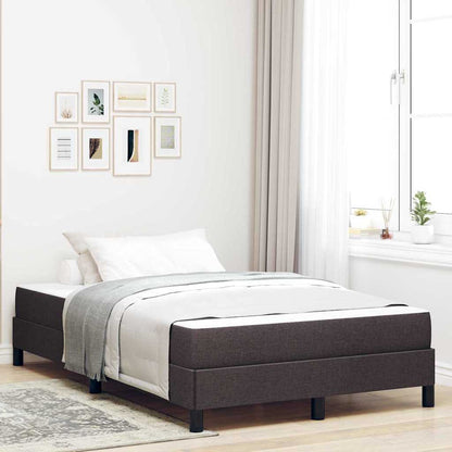 Letto a molle con materasso Marrone Scuro 120 x 190 cm Tessuto