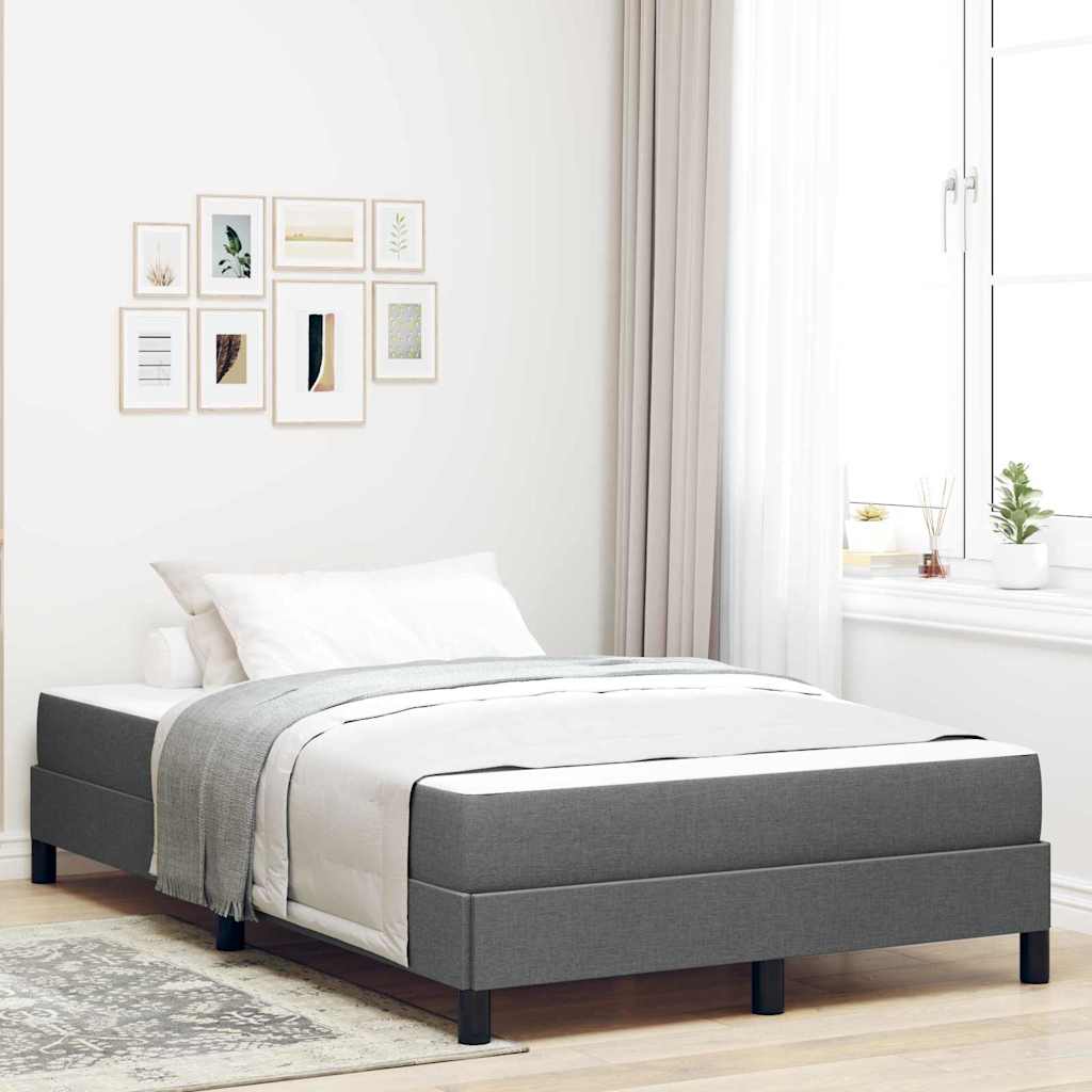 Letto a molle con materasso Grigio scuro 120 x 200 cm Tessuto