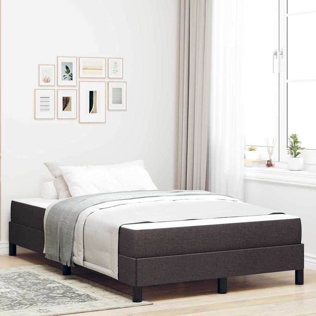 Letto a molle con materasso Marrone Scuro 120 x 200 cm Tessuto