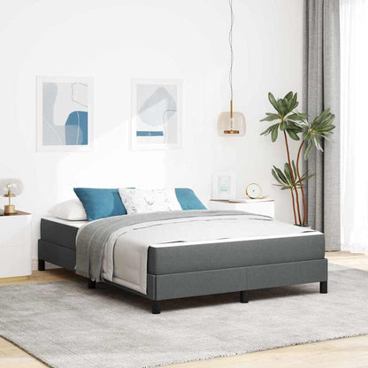 Letto a molle con materasso Grigio scuro 140 x 190 cm Tessuto