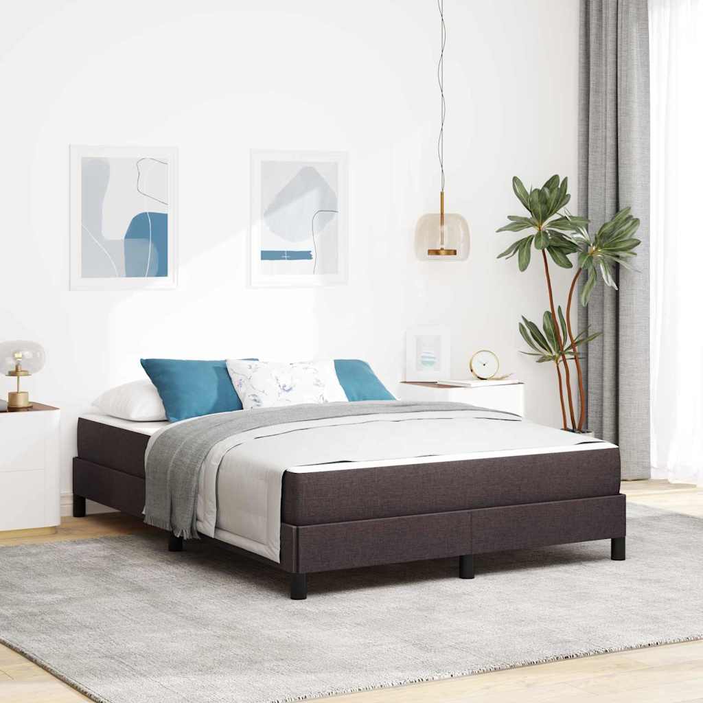 Letto a molle con materasso Marrone Scuro 140 x 190 cm Tessuto