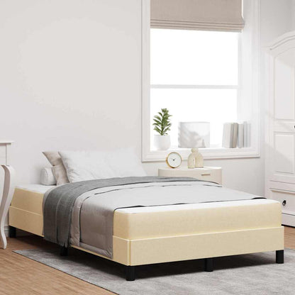 Letto a molle con materasso Crema 140 x 190 cm Tessuto
