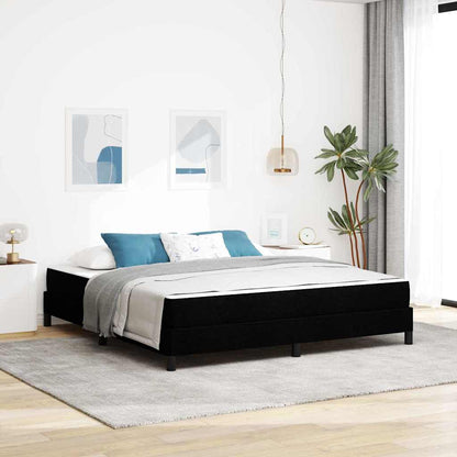 Letto a molle con materasso Nero 180 x 200 cm Tessuto