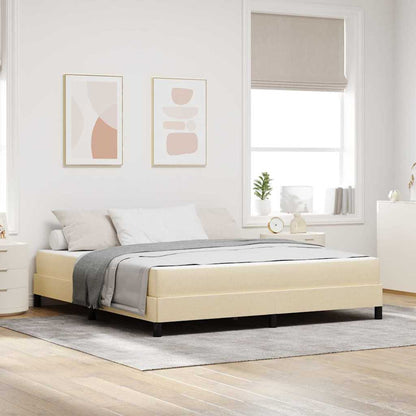 Letto a molle con materasso Crema 180 x 200 cm Tessuto