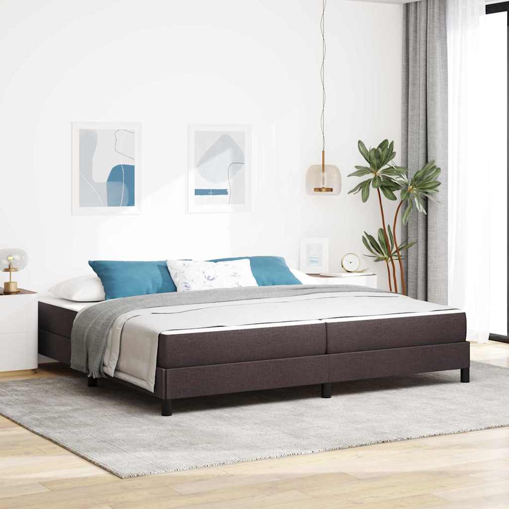 Letto a molle con materasso Marrone Scuro 200 x 200 cm Tessuto