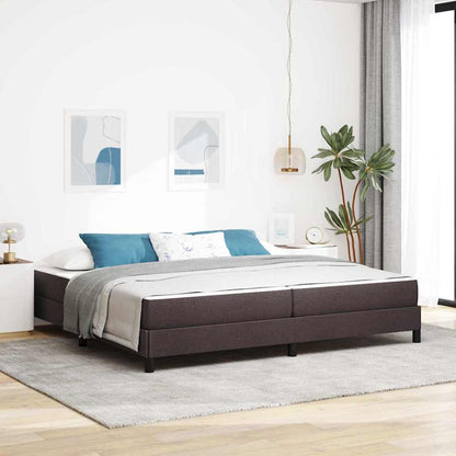 Letto a molle con materasso Marrone Scuro 200 x 200 cm Tessuto
