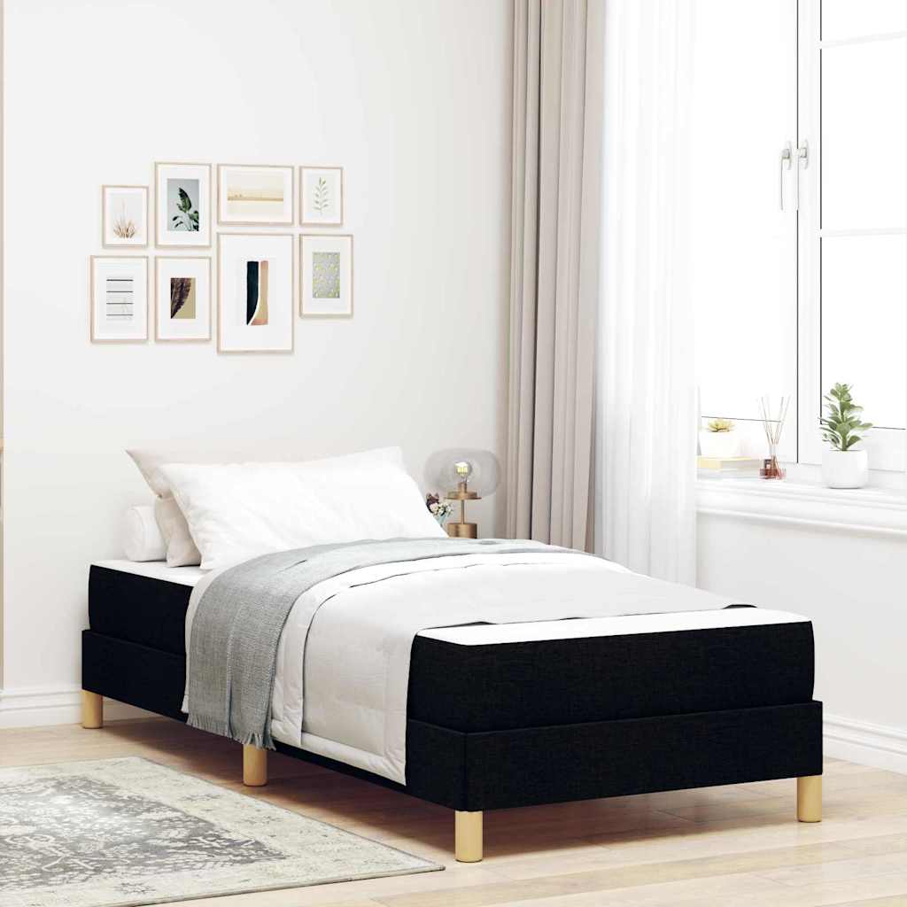 Letto a molle con materasso Nero 80 x 200 cm Tessuto