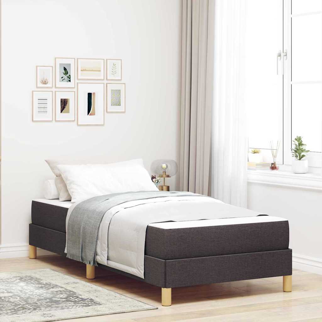 Letto a molle con materasso Marrone Scuro 80 x 200 cm Tessuto