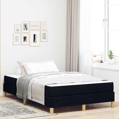 Letto a molle con materasso Nero 120 x 190 cm Tessuto