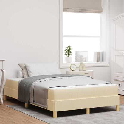 Letto a molle con materasso Crema 120 x 190 cm Tessuto