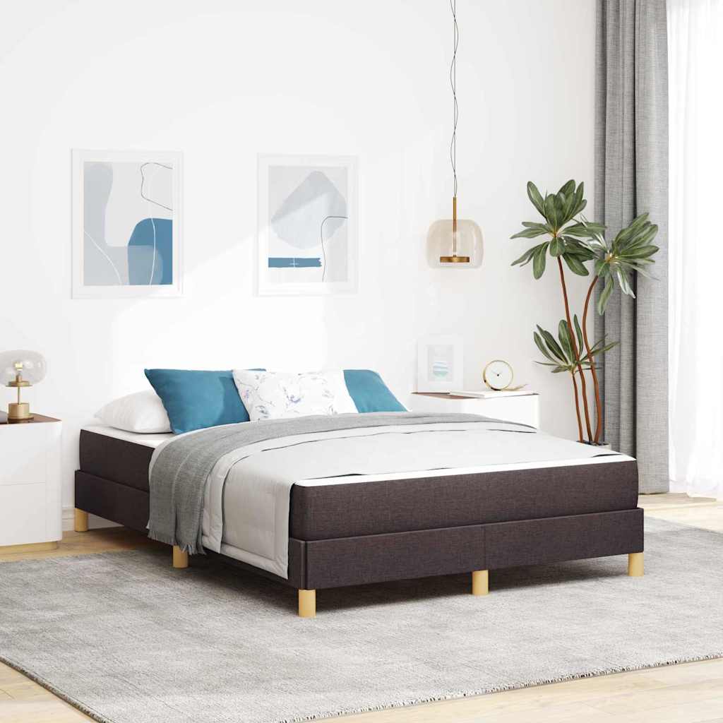 Letto a molle con materasso Marrone Scuro 160 x 200 cm Tessuto