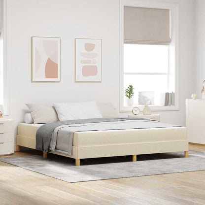 Letto a molle con materasso Crema 180 x 200 cm Tessuto
