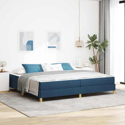 Letto a molle con materasso Blu 200 x 200 cm Tessuto