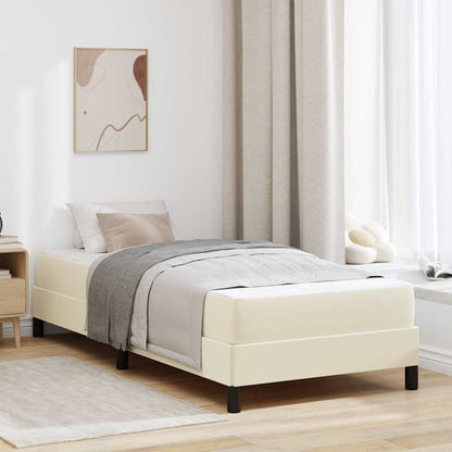 Struttura del letto con materasso Crema 80 x 200 cm Tessuto