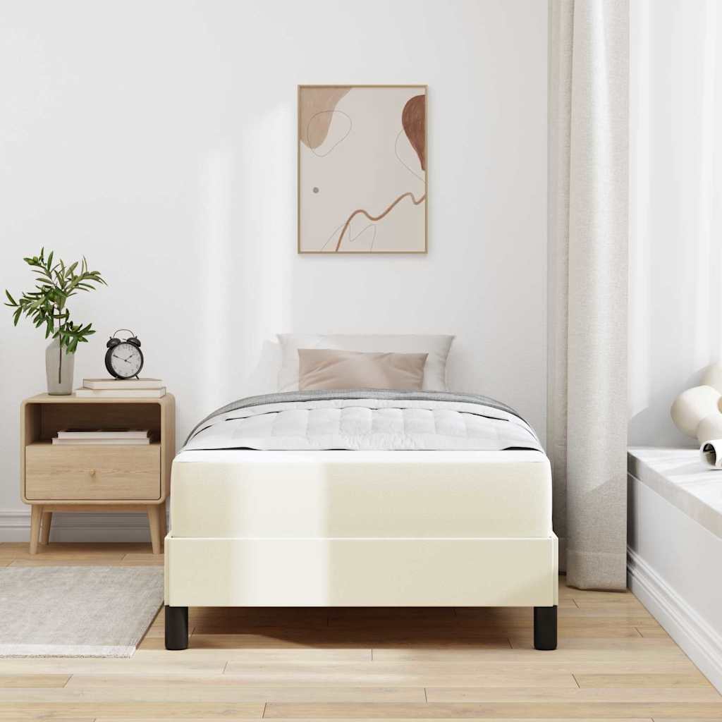 Struttura del letto con materasso Crema 80 x 200 cm Tessuto