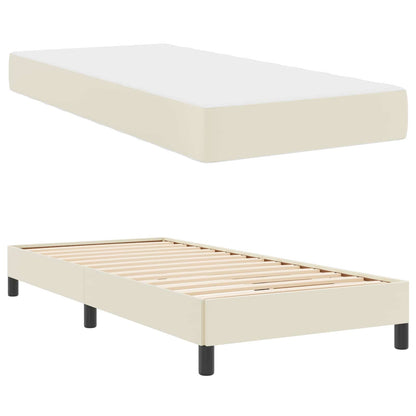 Struttura del letto con materasso Crema 80 x 200 cm Tessuto