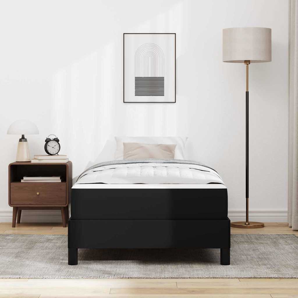 Struttura del letto con materasso Nero 90 x 190 cm Tessuto