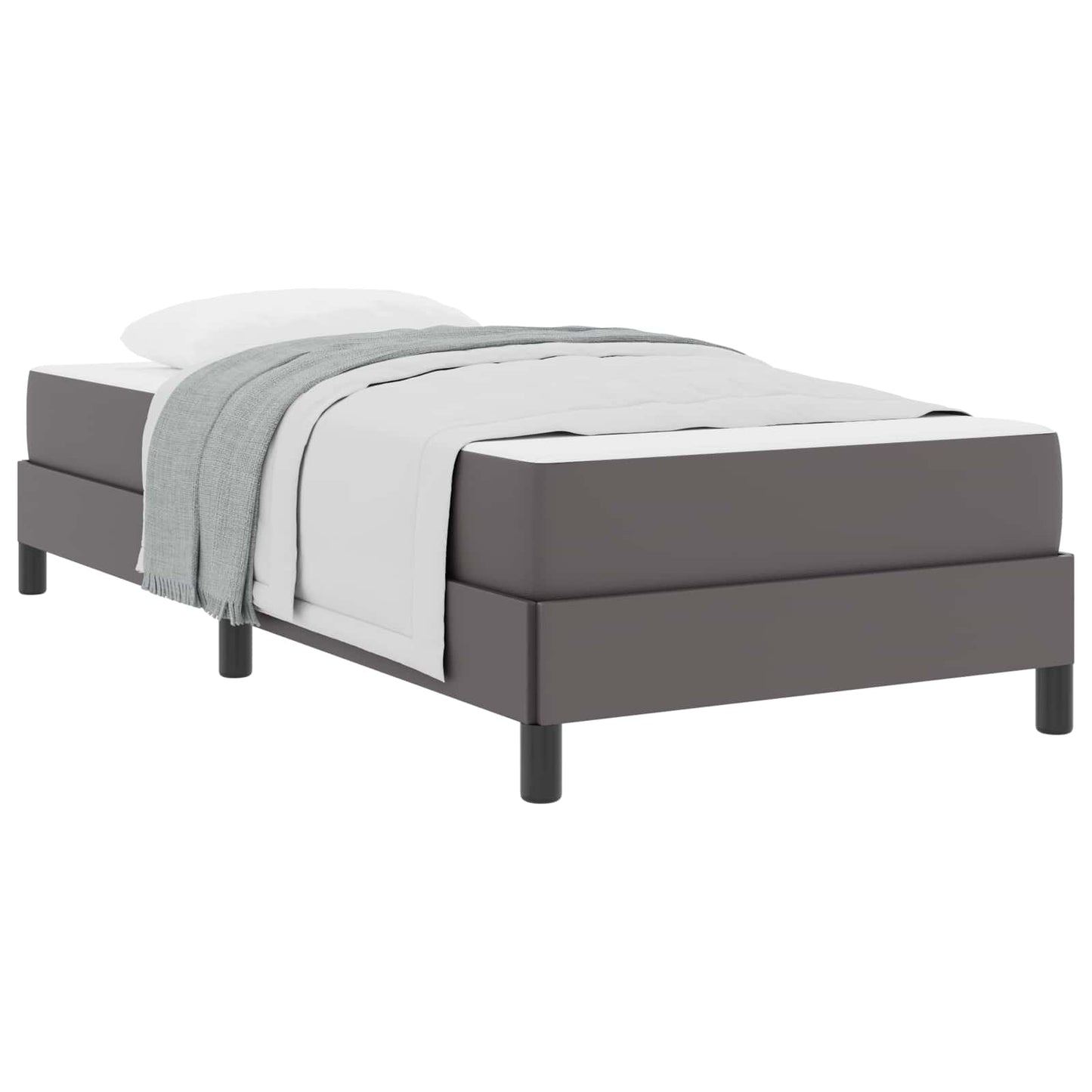Struttura del letto con materasso Grigio 90 x 190 cm Tessuto