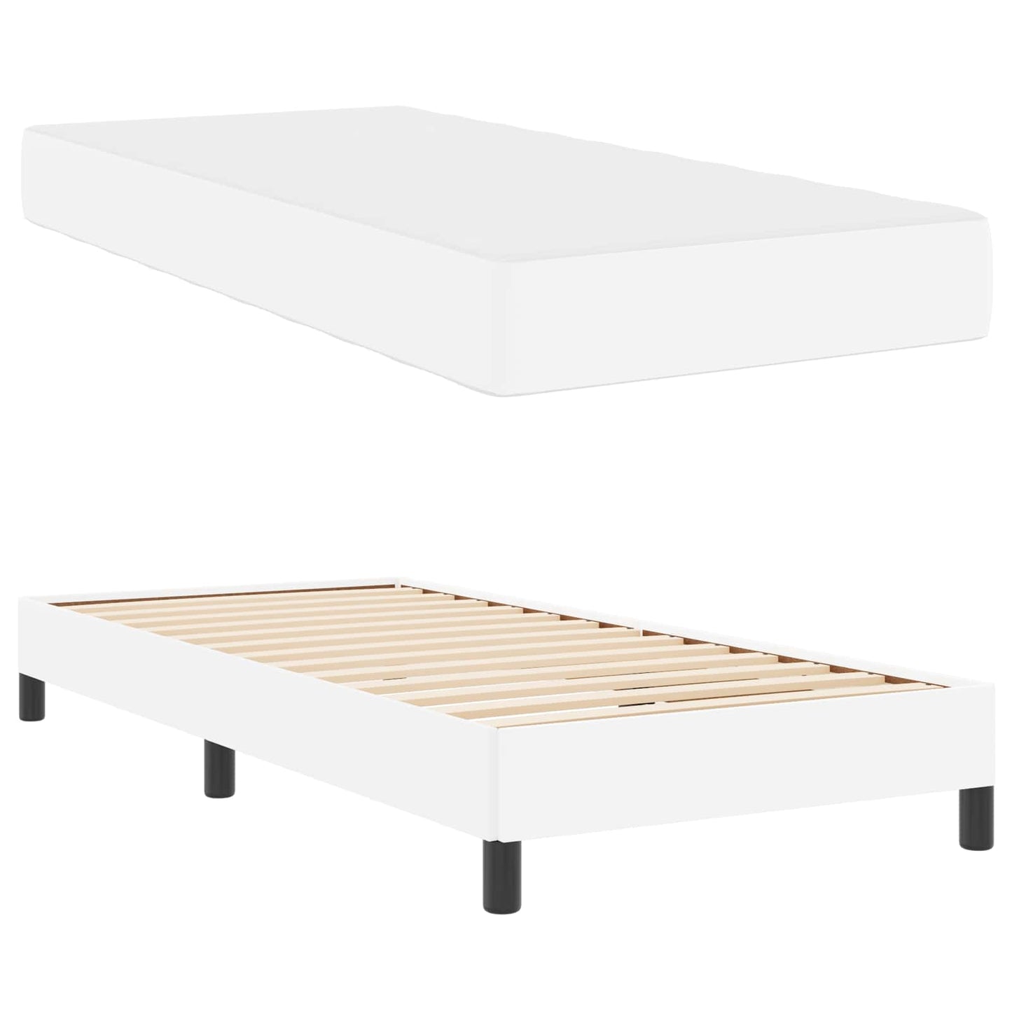 Struttura del letto Bianco Puro 90 x 200 cm Tessuto