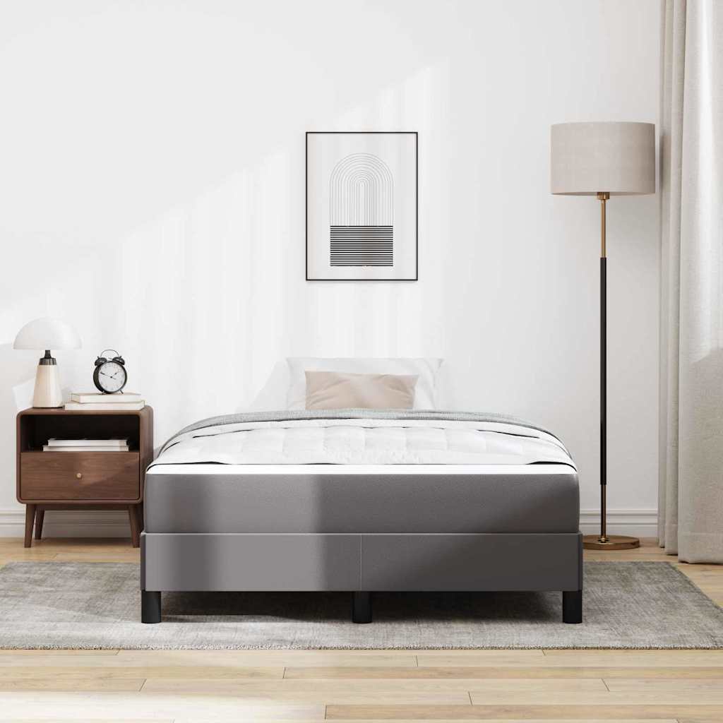 Struttura del letto con materasso Grigio 120 x 190 cm Tessuto