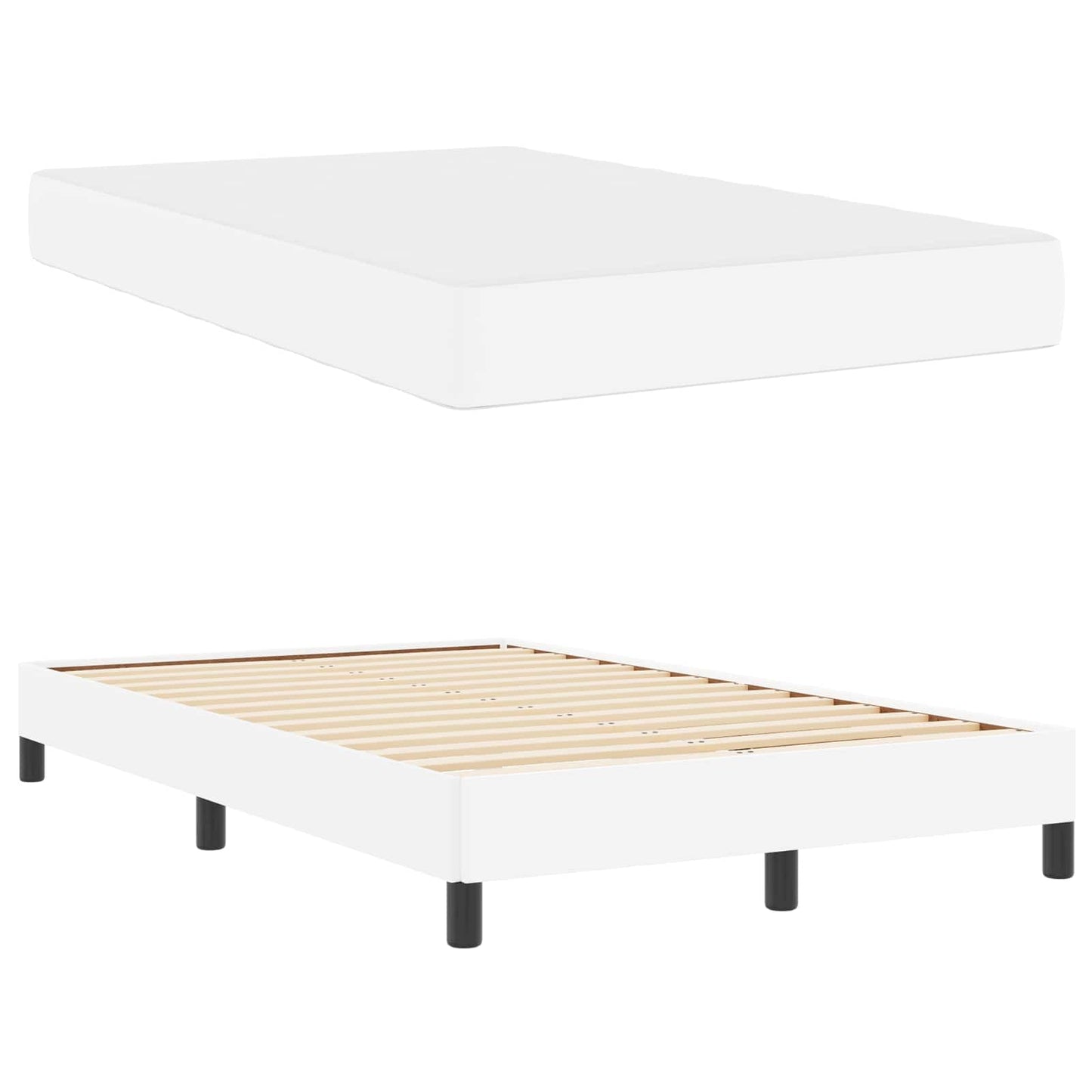 Struttura del letto Bianco Puro 120 x 200 cm Tessuto