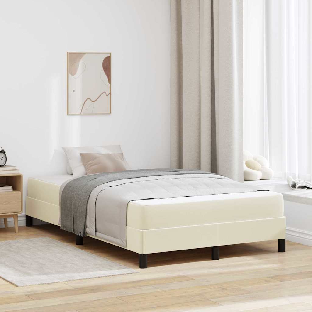 Struttura del letto con materasso Crema 120 x 200 cm Tessuto
