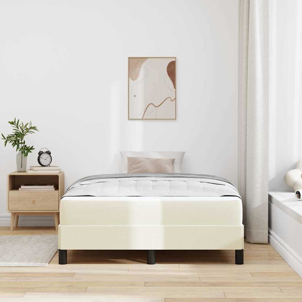 Struttura del letto con materasso Crema 120 x 200 cm Tessuto