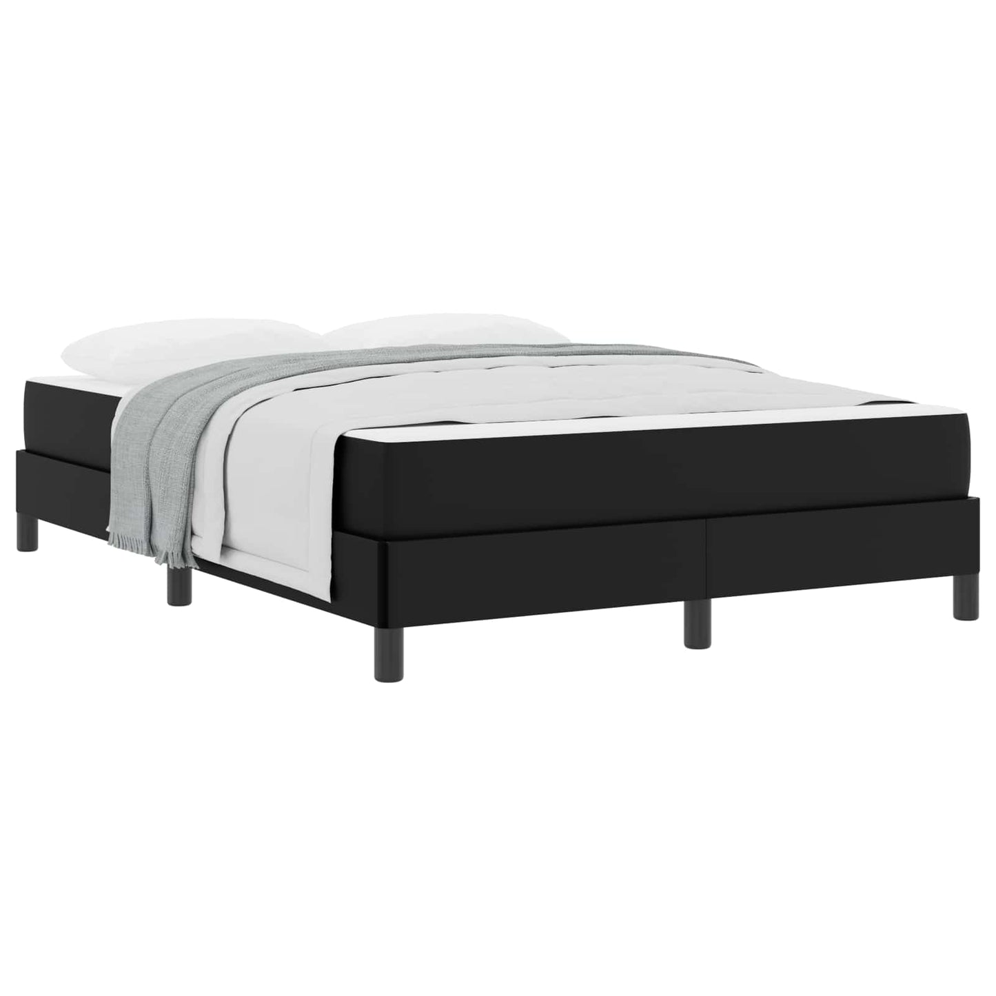 Struttura del letto con materasso Nero 140 x 190 cm Tessuto