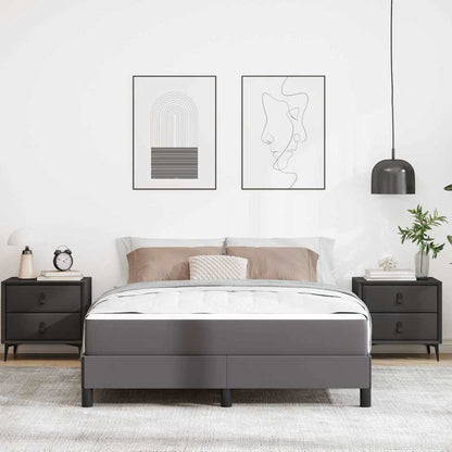 Struttura del letto con materasso Grigio 140 x 190 cm Tessuto