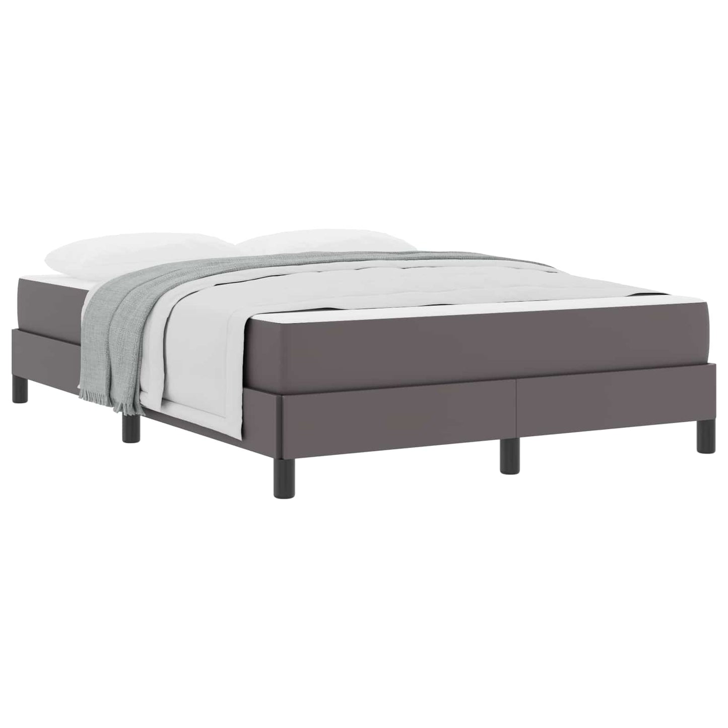 Struttura del letto con materasso Grigio 140 x 190 cm Tessuto