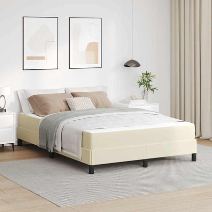 Struttura del letto con materasso Crema 140 x 200 cm Tessuto