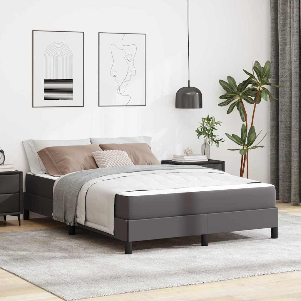 Struttura del letto con materasso Grigio 140 x 200 cm Tessuto