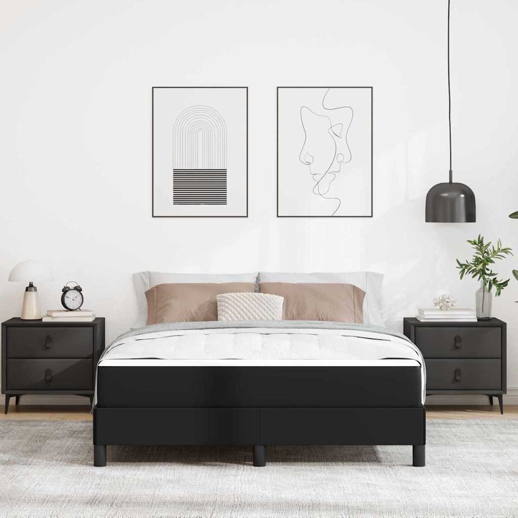 Struttura del letto con materasso Nero 160 x 200 cm Tessuto