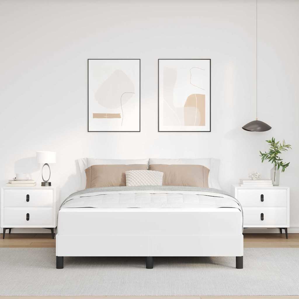 Struttura del letto Bianco Puro 160 x 200 cm Tessuto