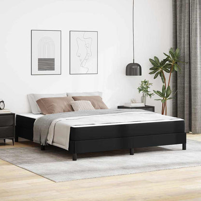 Struttura del letto con materasso Nero 180 x 200 cm Tessuto