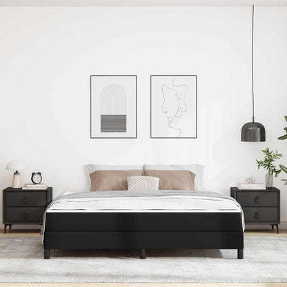 Struttura del letto con materasso Nero 180 x 200 cm Tessuto