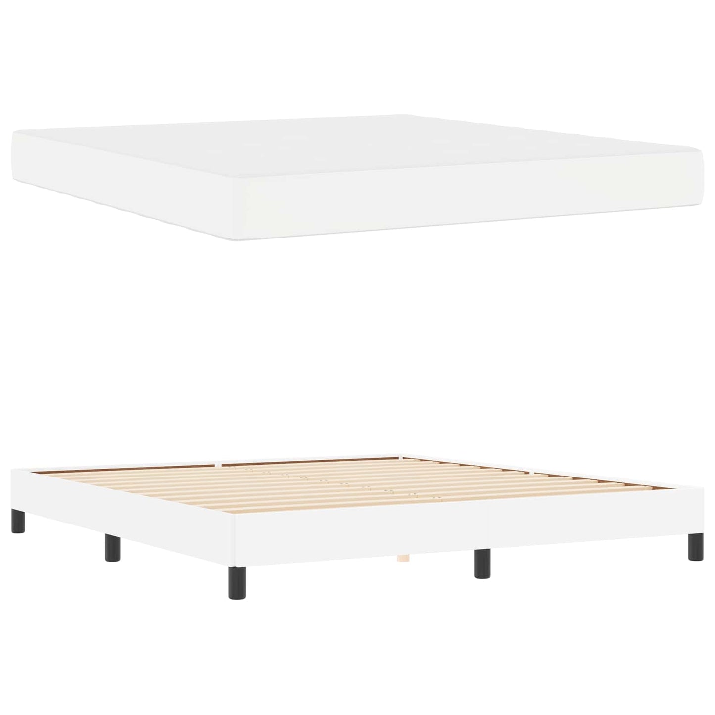 Struttura del letto Bianco Puro 180 x 200 cm Tessuto