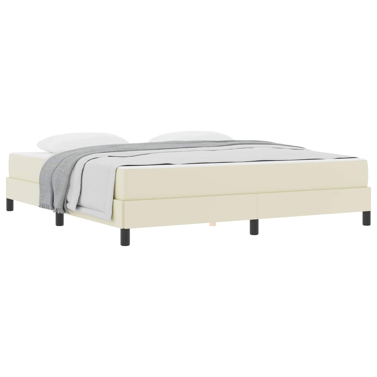Struttura del letto con materasso Crema 180 x 200 cm Tessuto