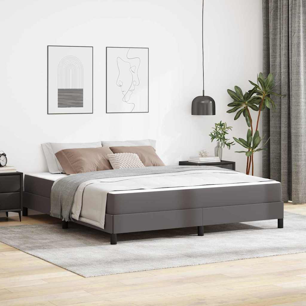 Struttura del letto con materasso Grigio 180 x 200 cm Tessuto