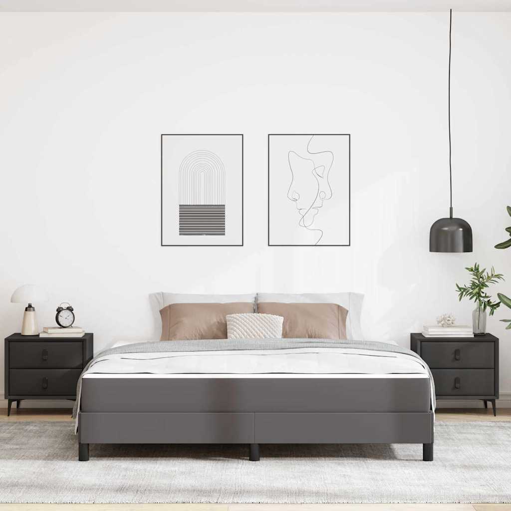 Struttura del letto con materasso Grigio 180 x 200 cm Tessuto