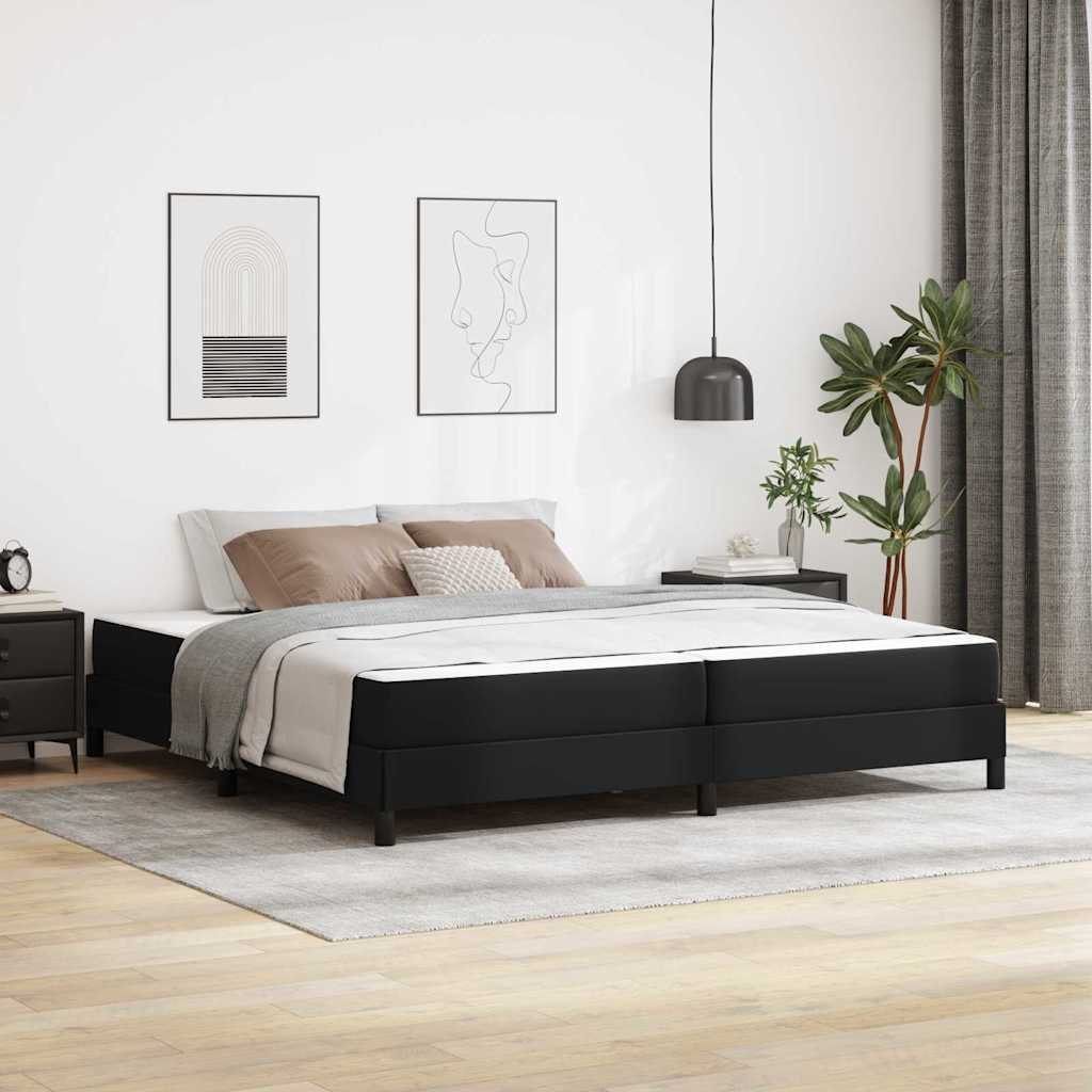 Struttura del letto con materasso Nero 200 x 200 cm Tessuto