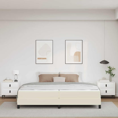 Struttura del letto con materasso Crema 200 x 200 cm Tessuto