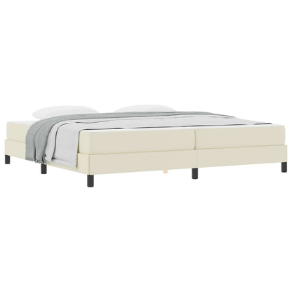 Struttura del letto con materasso Crema 200 x 200 cm Tessuto