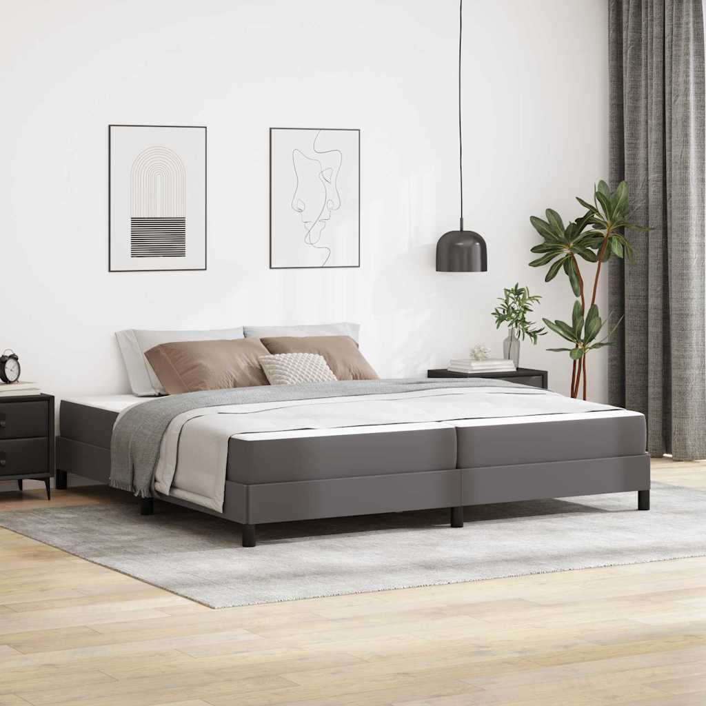 Struttura del letto con materasso Grigio 200 x 200 cm Tessuto