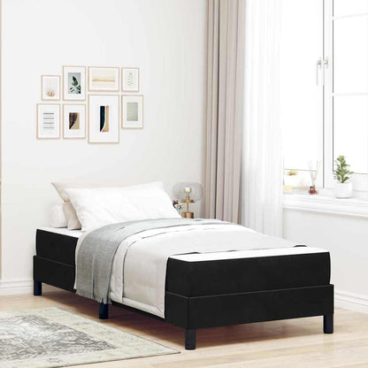 Letto a molle con materasso Nero 80 x 200 cm Tessuto